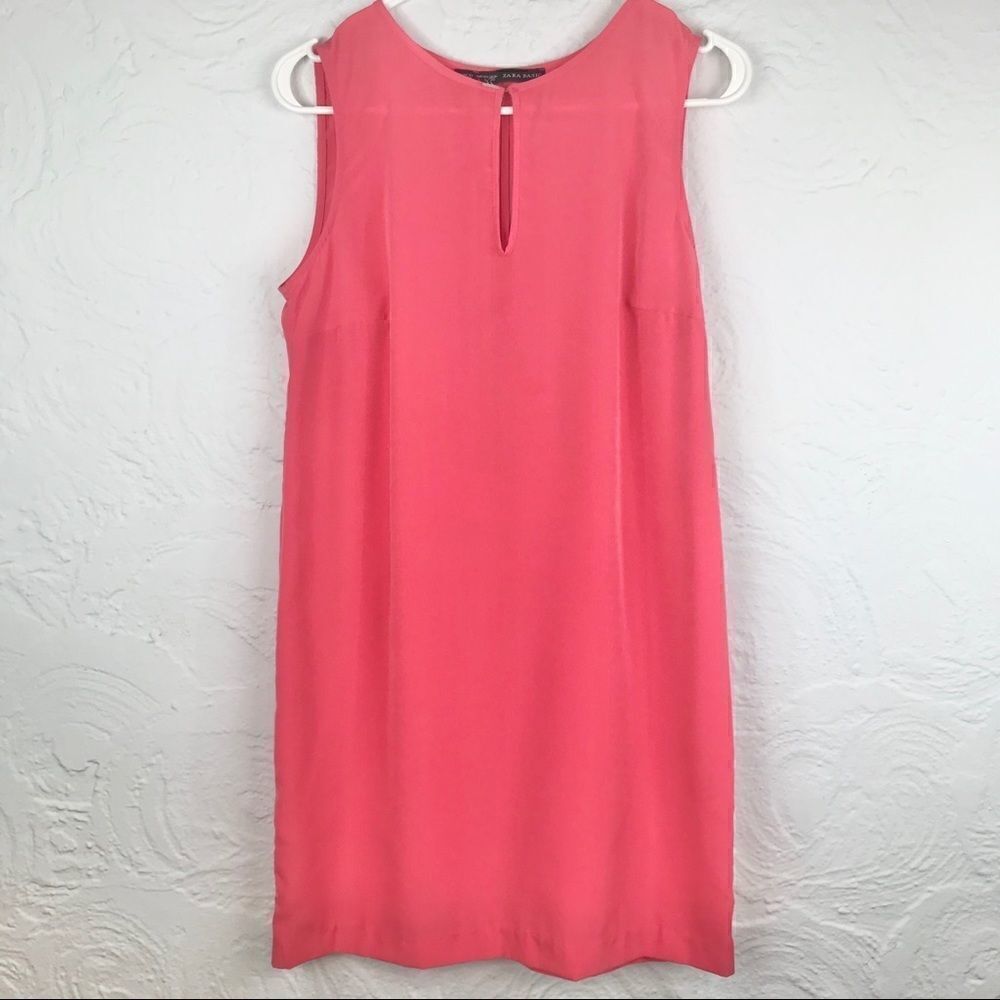 Zara Basic Pink String Back Sleeveless Shift Dress - Picture 2 of 10